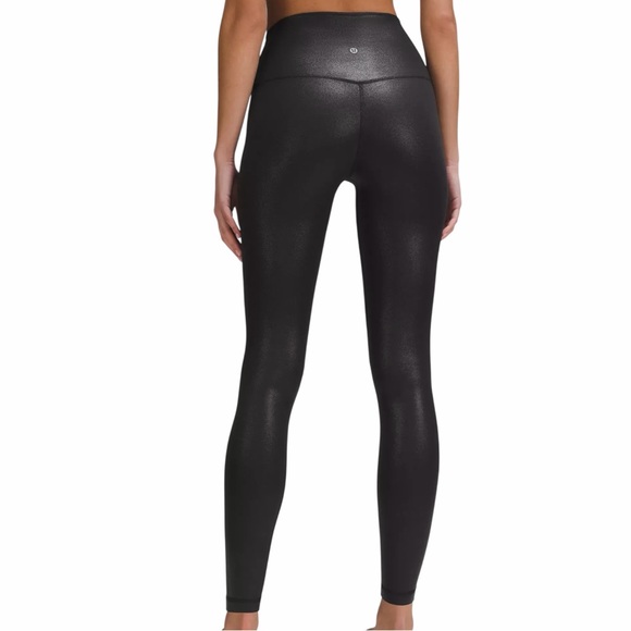 Lululemon Align High Rise Shine Radiate Foil Print Black Size M - Picture 3 of 6